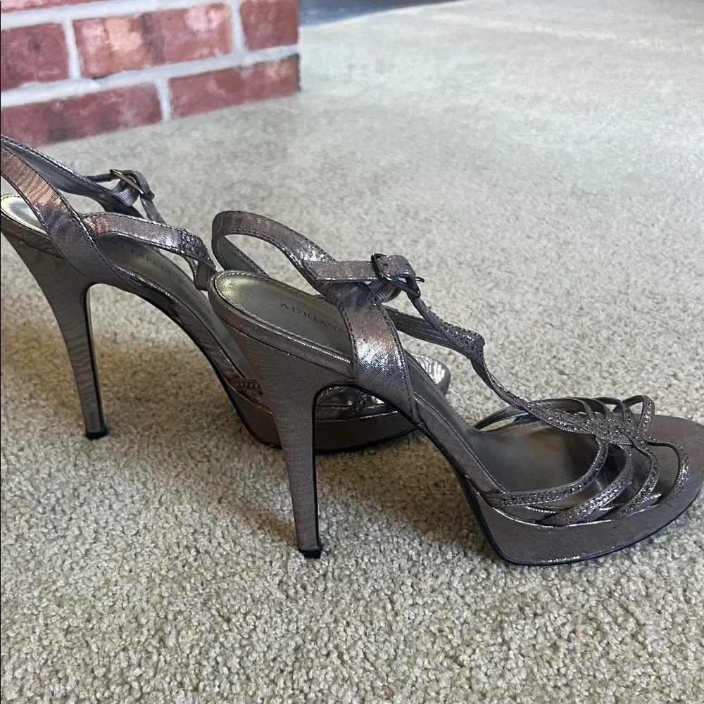 Adrianna Papell Metallic Strappy Heels‎